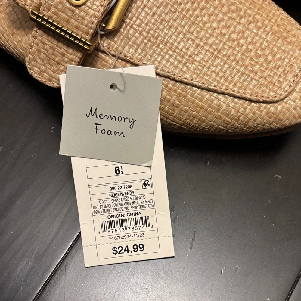 a new day Tan Woven Mules with Buckle - Picture 2 of 4